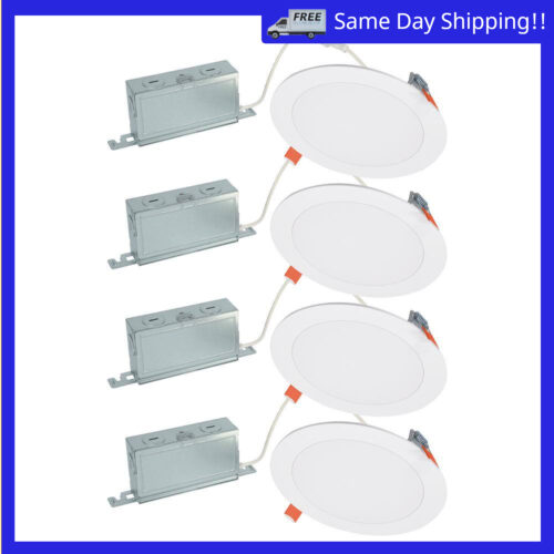 Image of the Halo HLBSL 6 in. Can Less Integrated LED, 900 Lumens, 5CCT, White (4-Pack) by HALO, SKU: 2355-Halo-161423