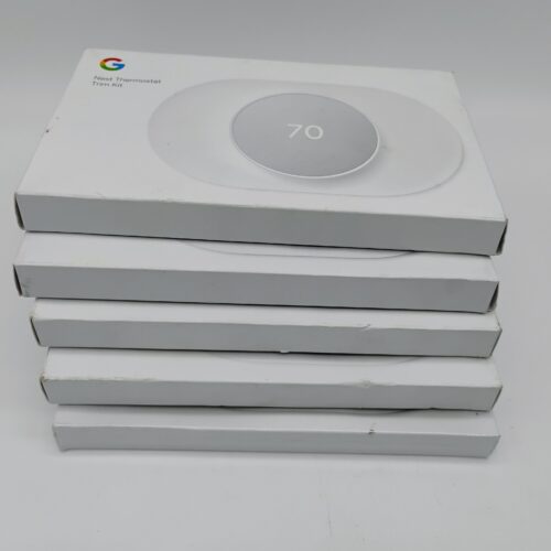 (Lot Of 5) Google Nest Thermostat Trim Kit Snow White (GA01837-US)-Free Ship