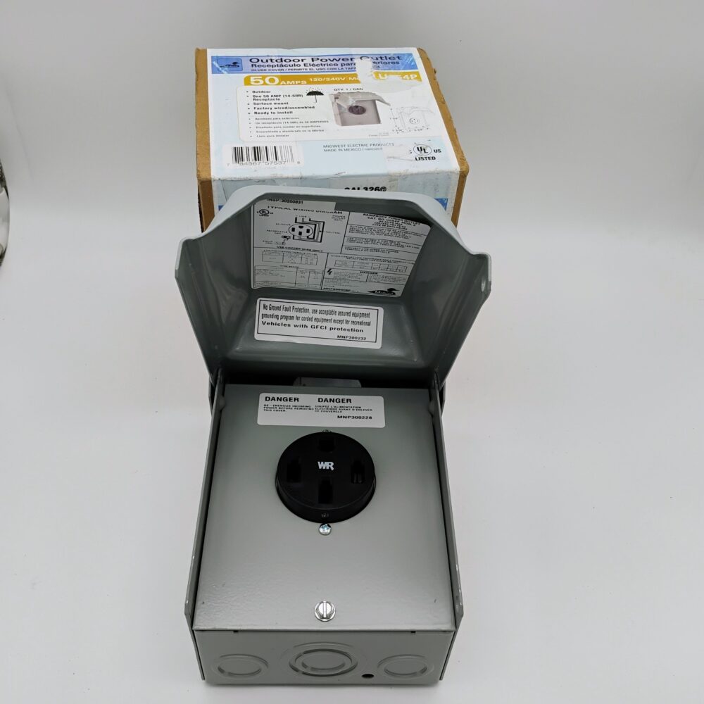 MIDWEST U054P Weatherproof Temporary RV Outlet 50A 14-50 RWR Volts AC: 120/240V - Image 3