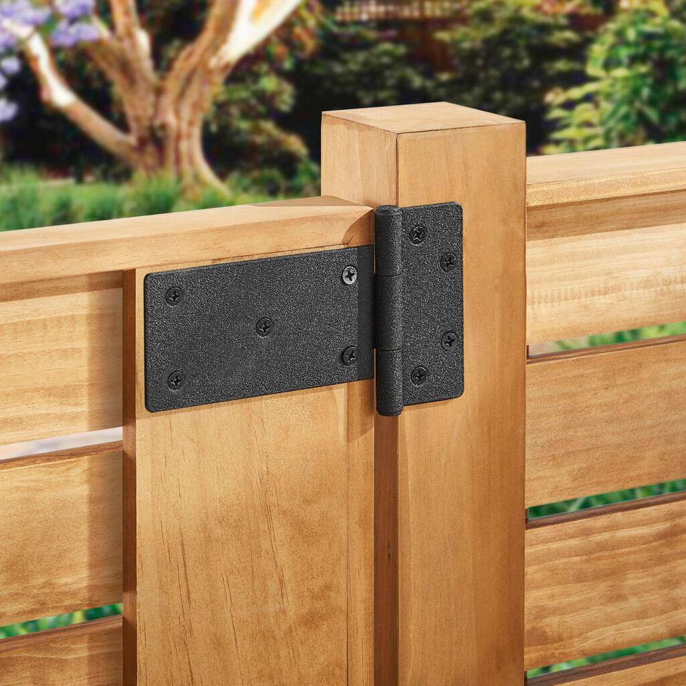 Image of the Black Rust Defender Decorative Gate Hinge and Pull Set by Everbilt, SKU: 2372-GateKit-700288