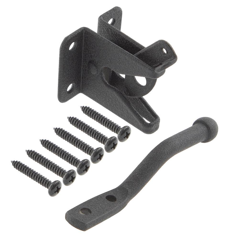 Image of the Black Rust Defender Decorative Gate Hinge and Pull Set by Everbilt, SKU: 2372-GateKit-700288