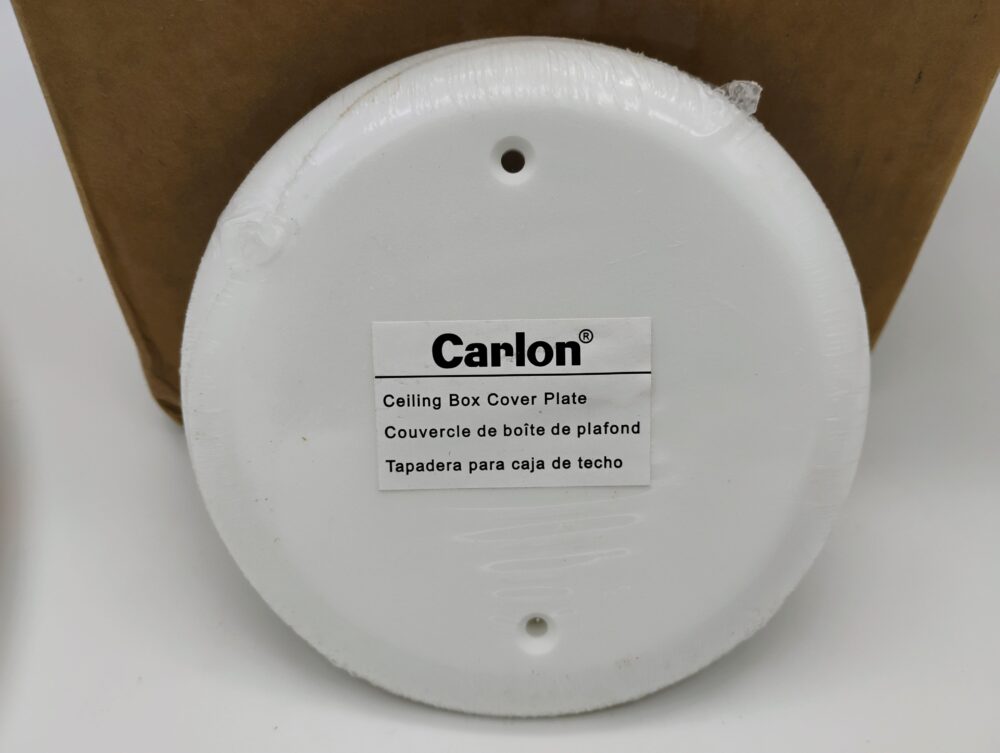(13) 4 in. White Non-Metallic Round Blank Electrical Ceiling Box Cover (CPC4WH) - Image 9