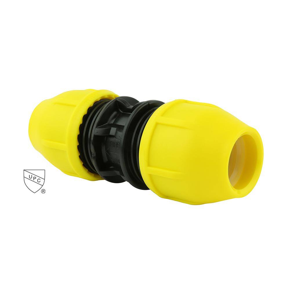 Image of the Home-Flex 491-1/4 in. Underground Yellow Poly Gas Pipe Coupler SDR10 by HOME-FLEX, SKU: 2382-coupl11/4-SDR10
