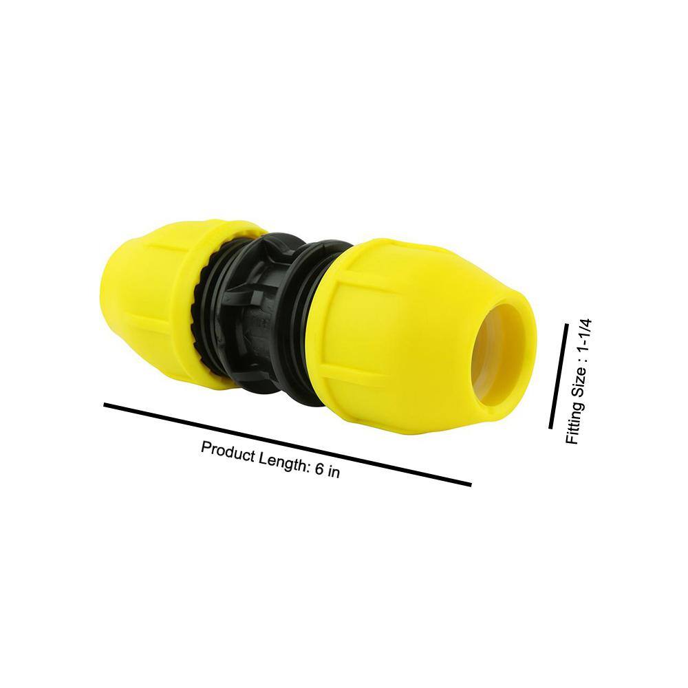 Image of the Home-Flex 491-1/4 in. Underground Yellow Poly Gas Pipe Coupler SDR10 by HOME-FLEX, SKU: 2382-coupl11/4-SDR10