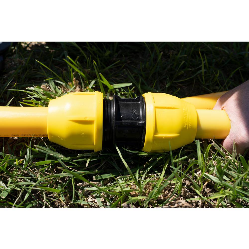 Image of the Home-Flex 491-1/4 in. Underground Yellow Poly Gas Pipe Coupler SDR10 by HOME-FLEX, SKU: 2382-coupl11/4-SDR10