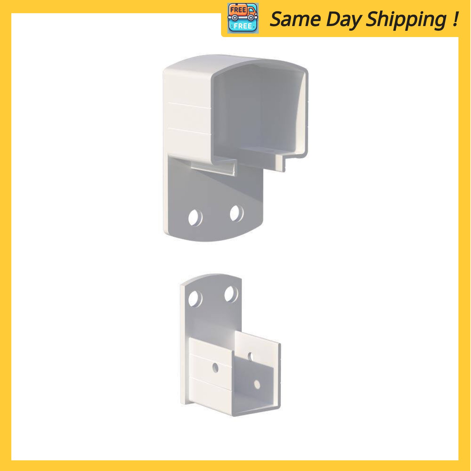 Image of the Peak 6 in. W White Aluminum Deck Railing Wall Mount Brackets for 42" high system by PEAK Aluminum Railing, SKU: 2385-Peak-50920