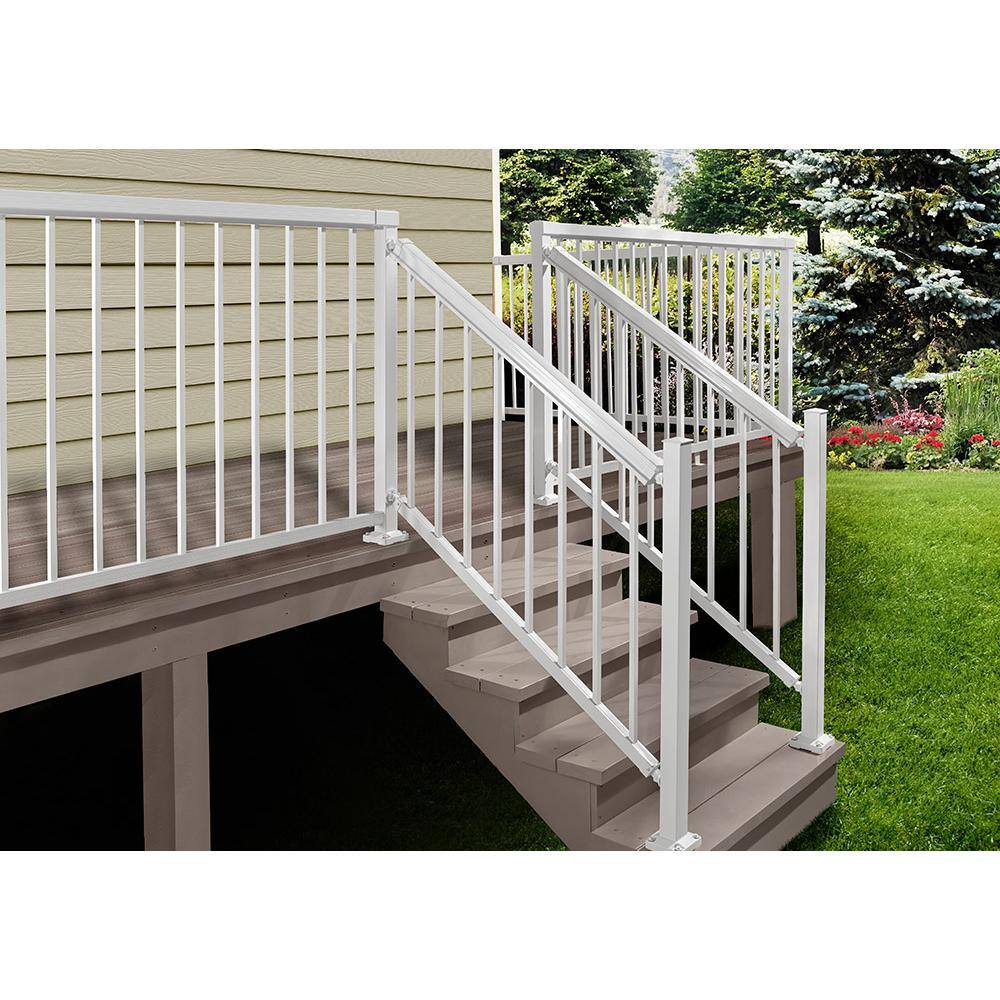 Image of the Peak 6 in. W White Aluminum Deck Railing Wall Mount Brackets for 42" high system by PEAK Aluminum Railing, SKU: 2385-Peak-50920
