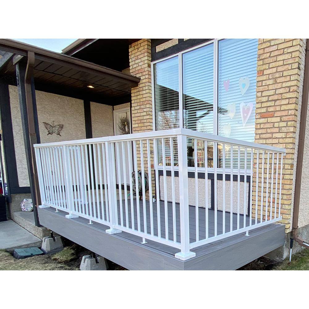 Image of the Peak 6 in. W White Aluminum Deck Railing Wall Mount Brackets for 42" high system by PEAK Aluminum Railing, SKU: 2385-Peak-50920