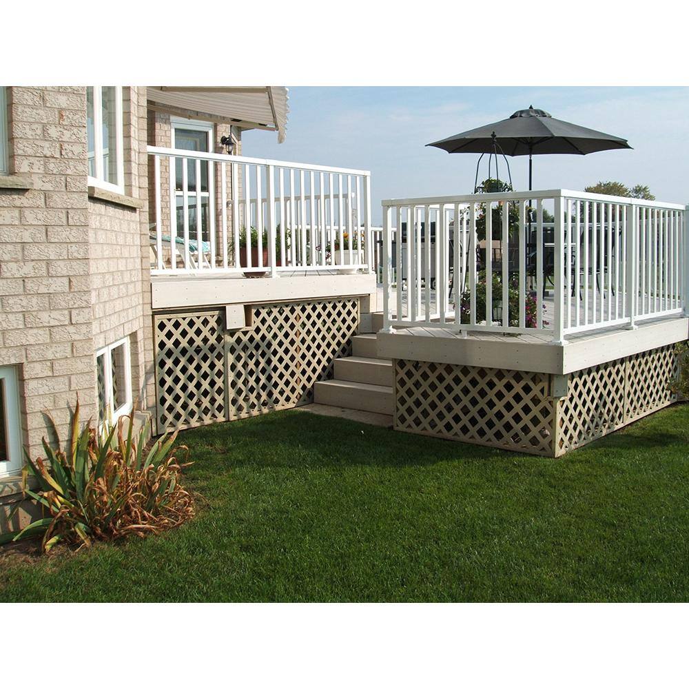 Image of the Peak 6 in. W White Aluminum Deck Railing Wall Mount Brackets for 42" high system by PEAK Aluminum Railing, SKU: 2385-Peak-50920