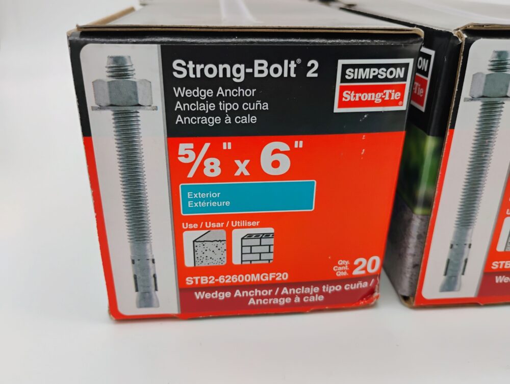 40 Simpson Strong-Tie Strong-Bolt (5/8"x6") Mechanically Galvanized Wedge Anchor - Image 5