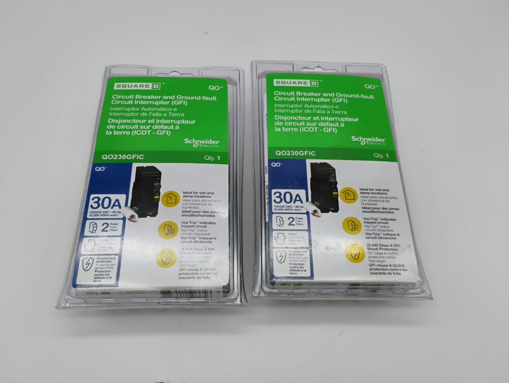 Lot of 2 Square D QO 30 Amp 2-Pole GFCI Breaker QO230GFIC - Image 5