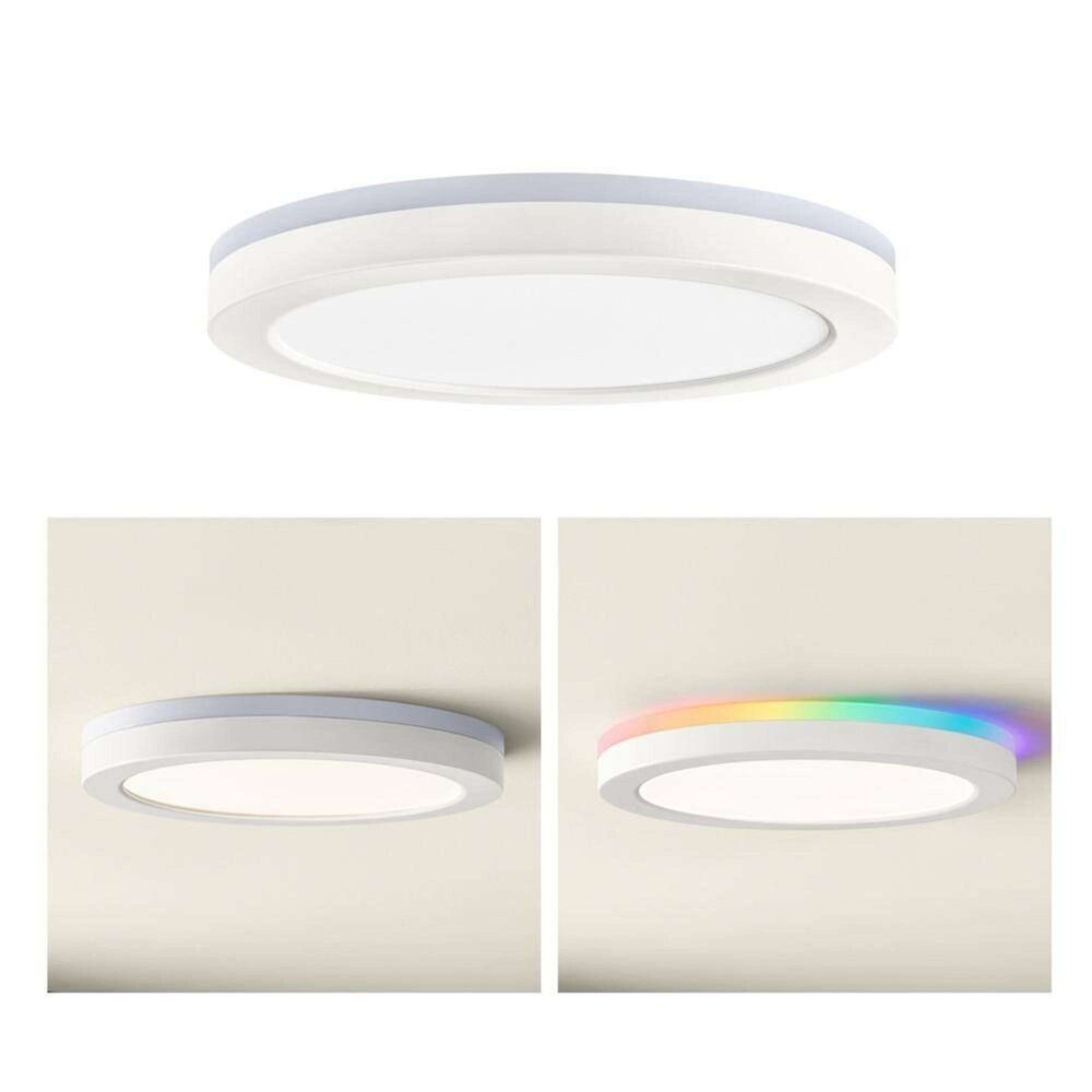 Lot of 3 12 inch LED Flush Mount with Smart CCT and RGB Night Light, Mate White - Image 3
