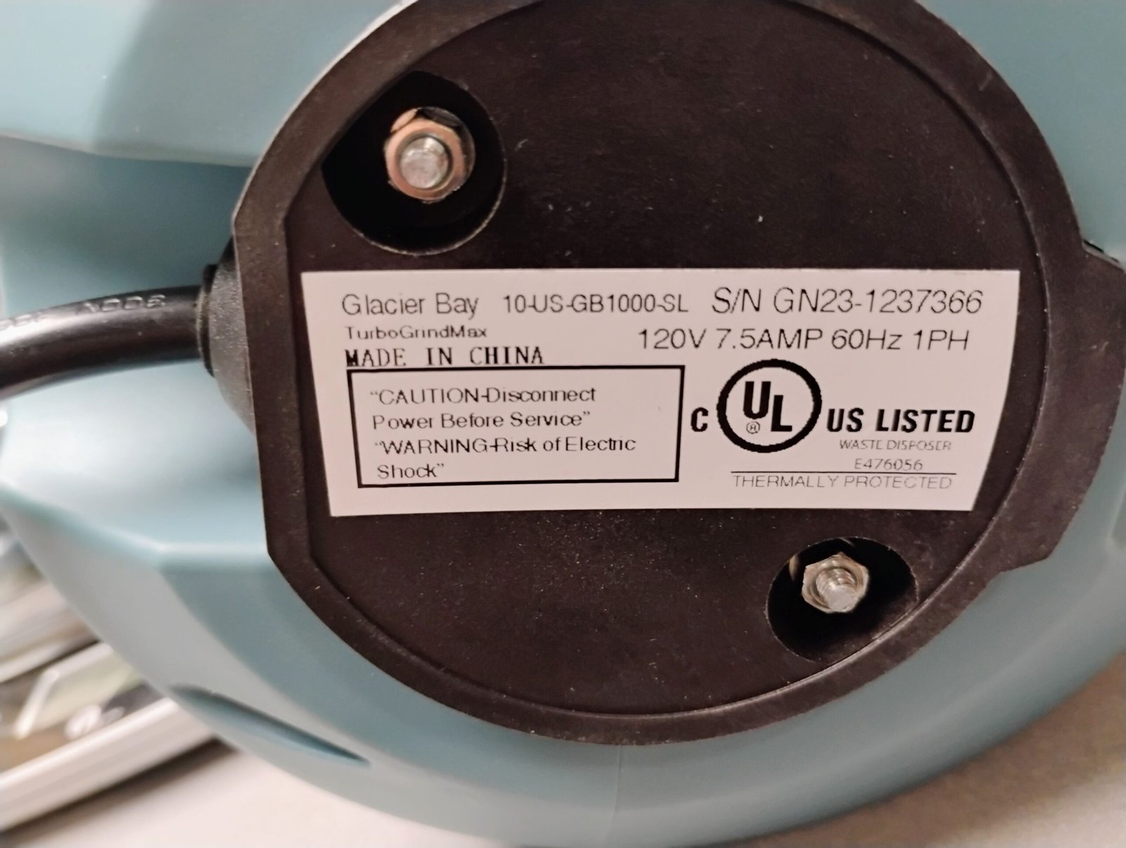 TurboGrind Max 1 hp. Continuous Feed Garbage Disposal with Power Cord - Image 4