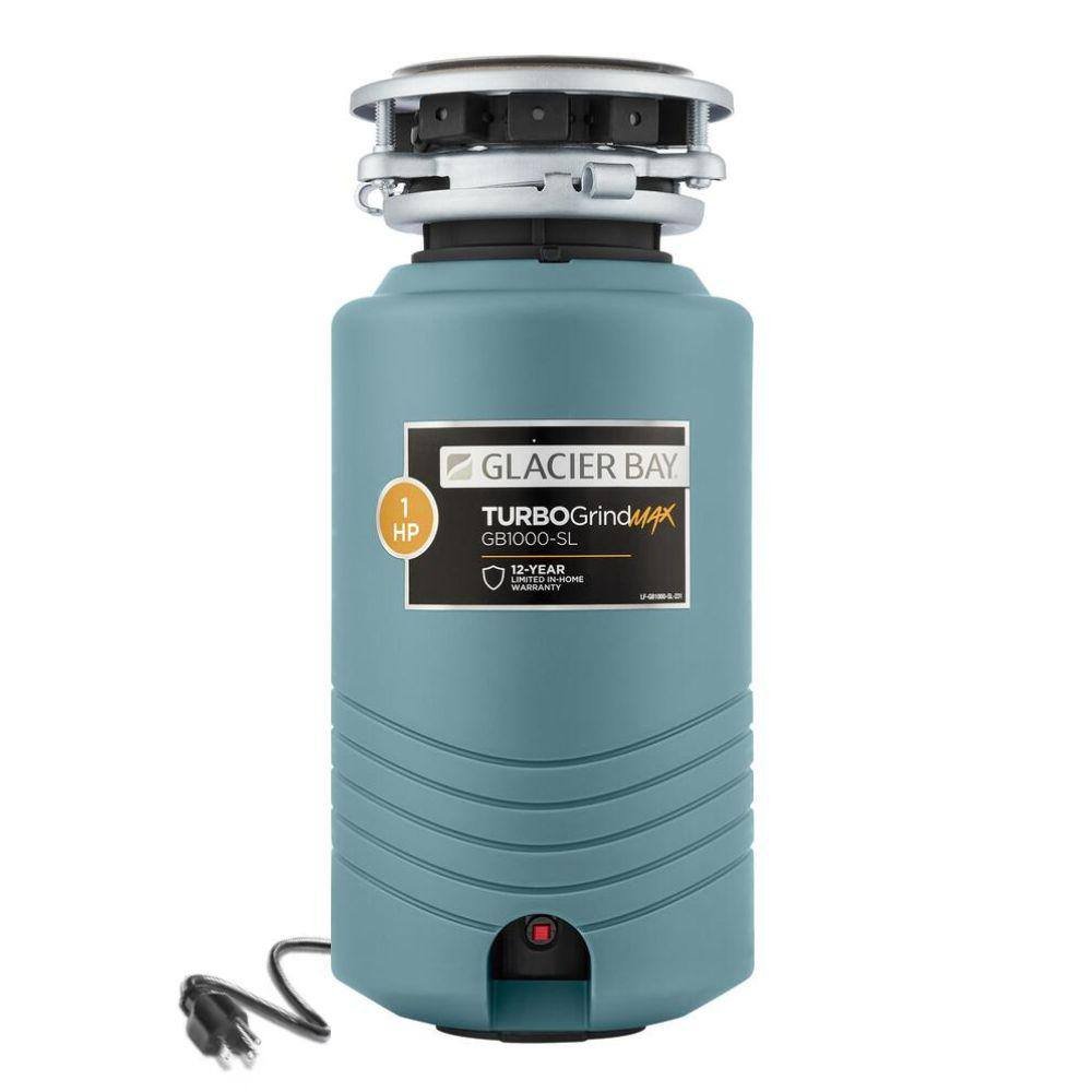Image of the TurboGrind Max 1 hp. Continuous Feed Garbage Disposal with Power Cord by Glacier Bay, SKU: 2337-TurboGrid-1000