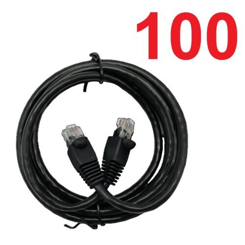 Lot of 100 CAT6 Ethernet Cable RJ45 7ft Black LAN Networking Cable New