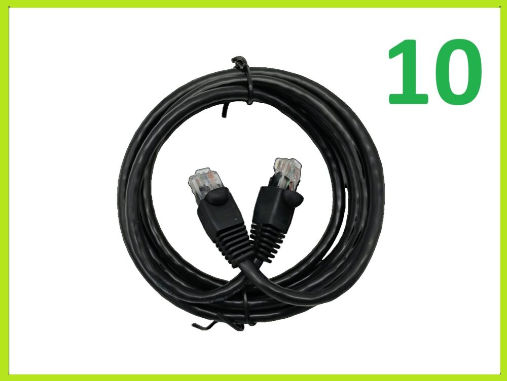Lot of 10 CAT6 Ethernet Cable RJ45 7ft Black LAN Networking Cable New