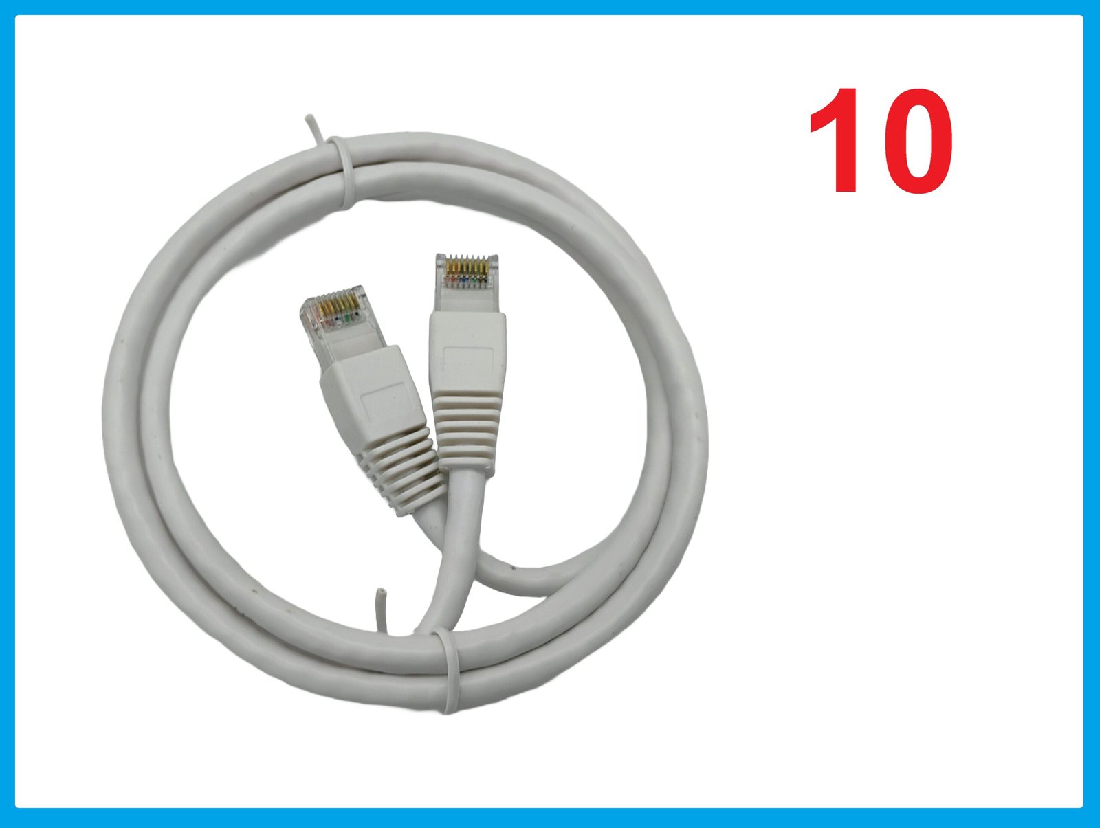 (10) New 3 ft. 24/7-Gauge 8-Wire CAT6 Ethernet Cable, White
