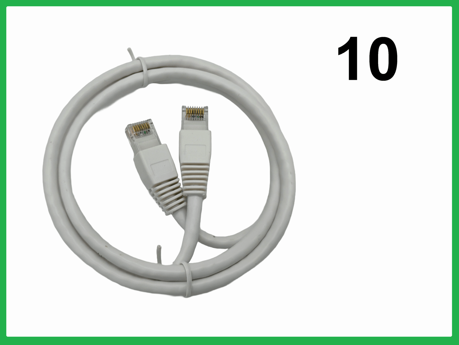 Lot of 10 New 3 ft. 24/7-Gauge 8-Wire CAT6 Ethernet Cable, White