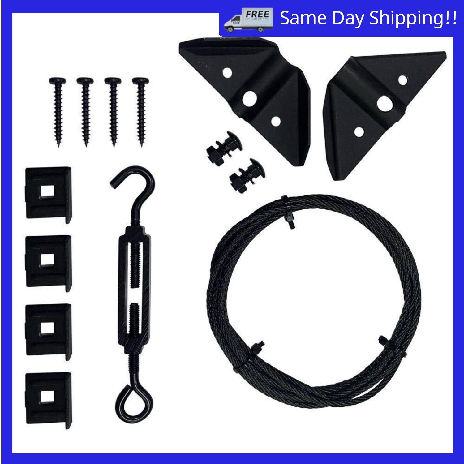Image of the Anti Sag Gate Kit Gate Hardware Support Cable Set for Sliding Gate Steel Black by Everbilt, SKU: 2447-Ever-AntiSag