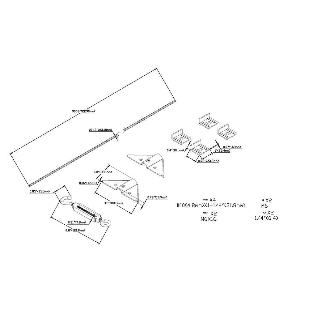 Image of the Anti Sag Gate Kit Gate Hardware Support Cable Set for Sliding Gate Steel Black by Everbilt, SKU: 2447-Ever-AntiSag