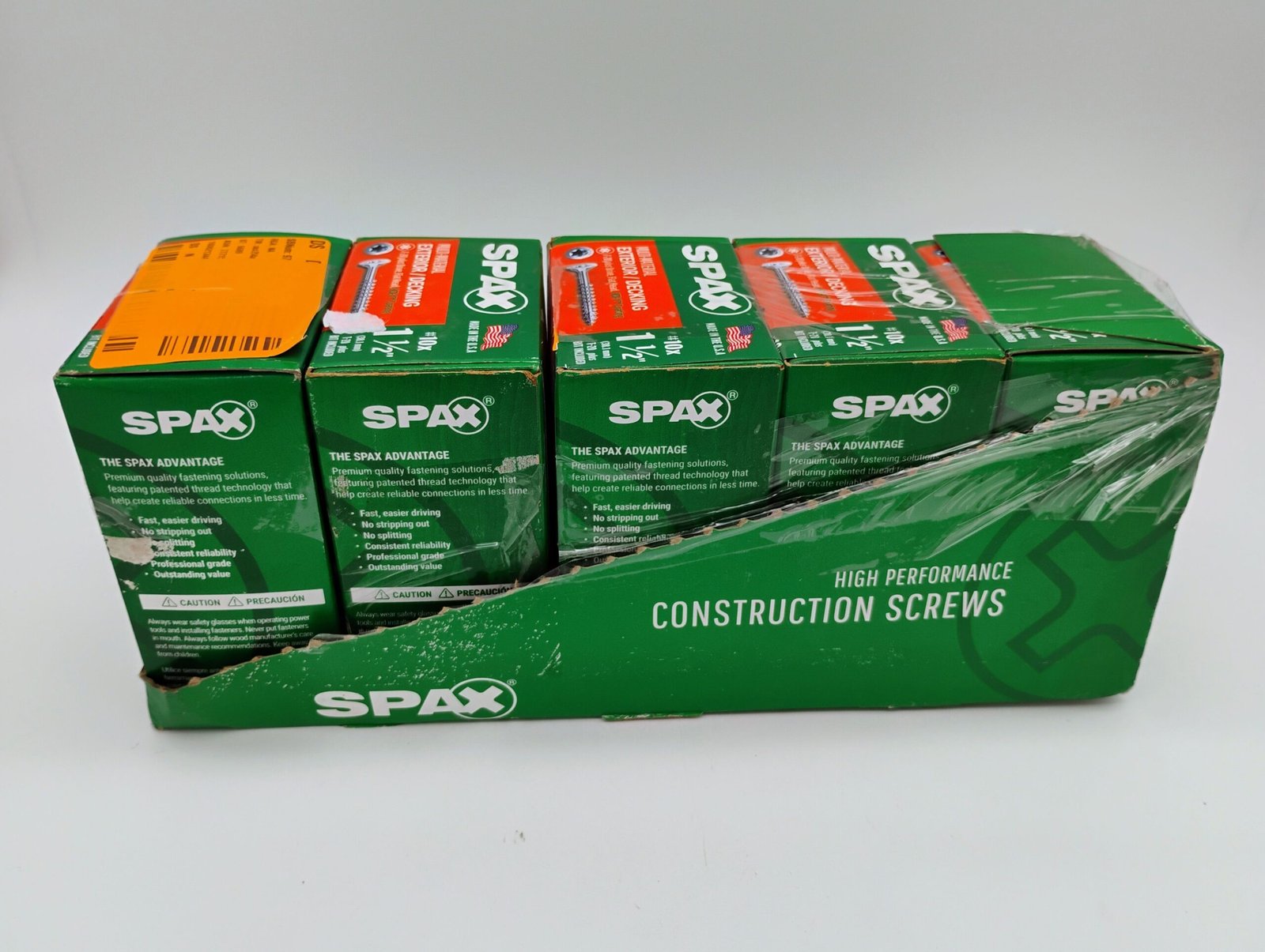 (5) #10 x 1-1/2 in. Exterior Flat Head Deck Wood Screws Bit Included 5 Lib Total