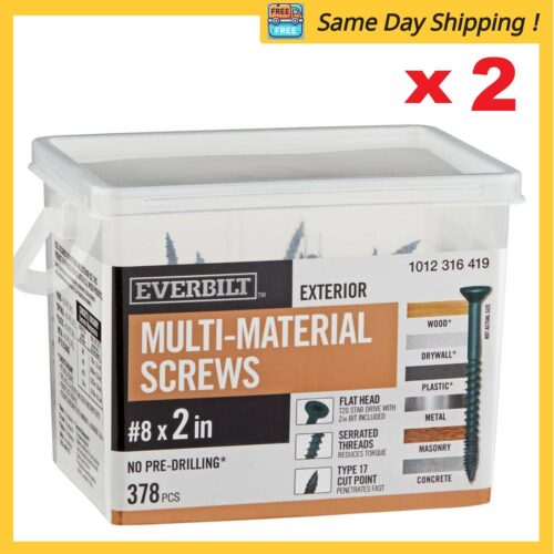 2 Boxes  #8 x 2 in. Black Drive Exterior Multi-Material Screw  (756-Pcs Total)