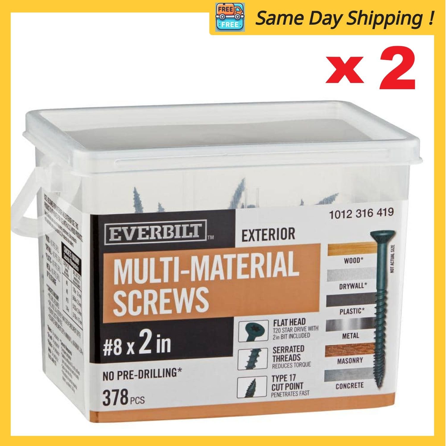2 Boxes  #8 x 2 in. Black Drive Exterior Multi-Material Screw  (756-Pcs Total)