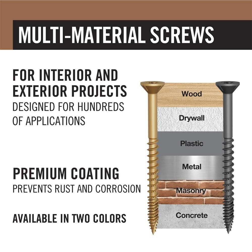 Image of the 2 Boxes #8 x 2 in. Black Drive Exterior Multi-Material Screw (756-Pcs Total) by Everbilt, SKU: 2467-Everb-78146