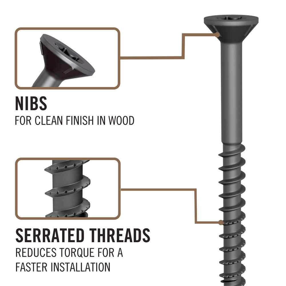 Image of the 2 Boxes #8 x 2 in. Black Drive Exterior Multi-Material Screw (756-Pcs Total) by Everbilt, SKU: 2467-Everb-78146