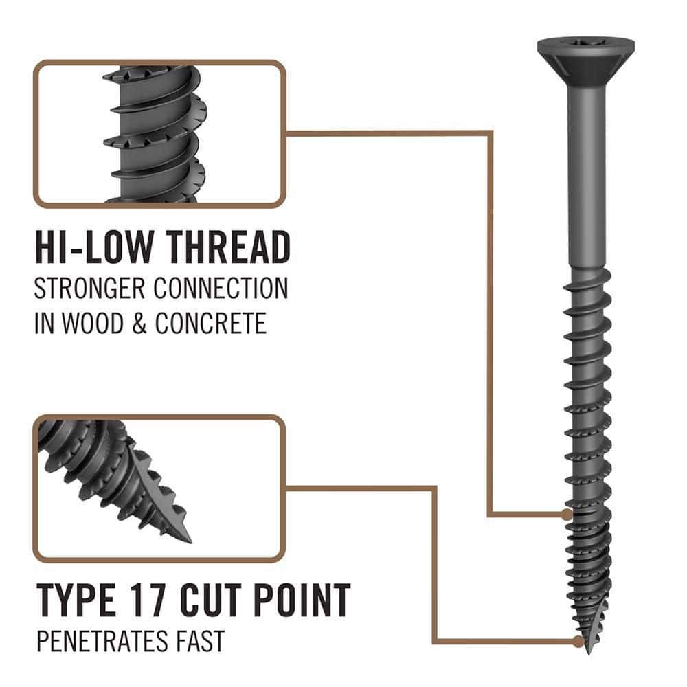 Image of the 2 Boxes #8 x 2 in. Black Drive Exterior Multi-Material Screw (756-Pcs Total) by Everbilt, SKU: 2467-Everb-78146