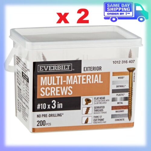 2 boxes 10 x 3 in. Brown 6-Lobe Torx Drive Exterior Flat Head Screw (400 Total)