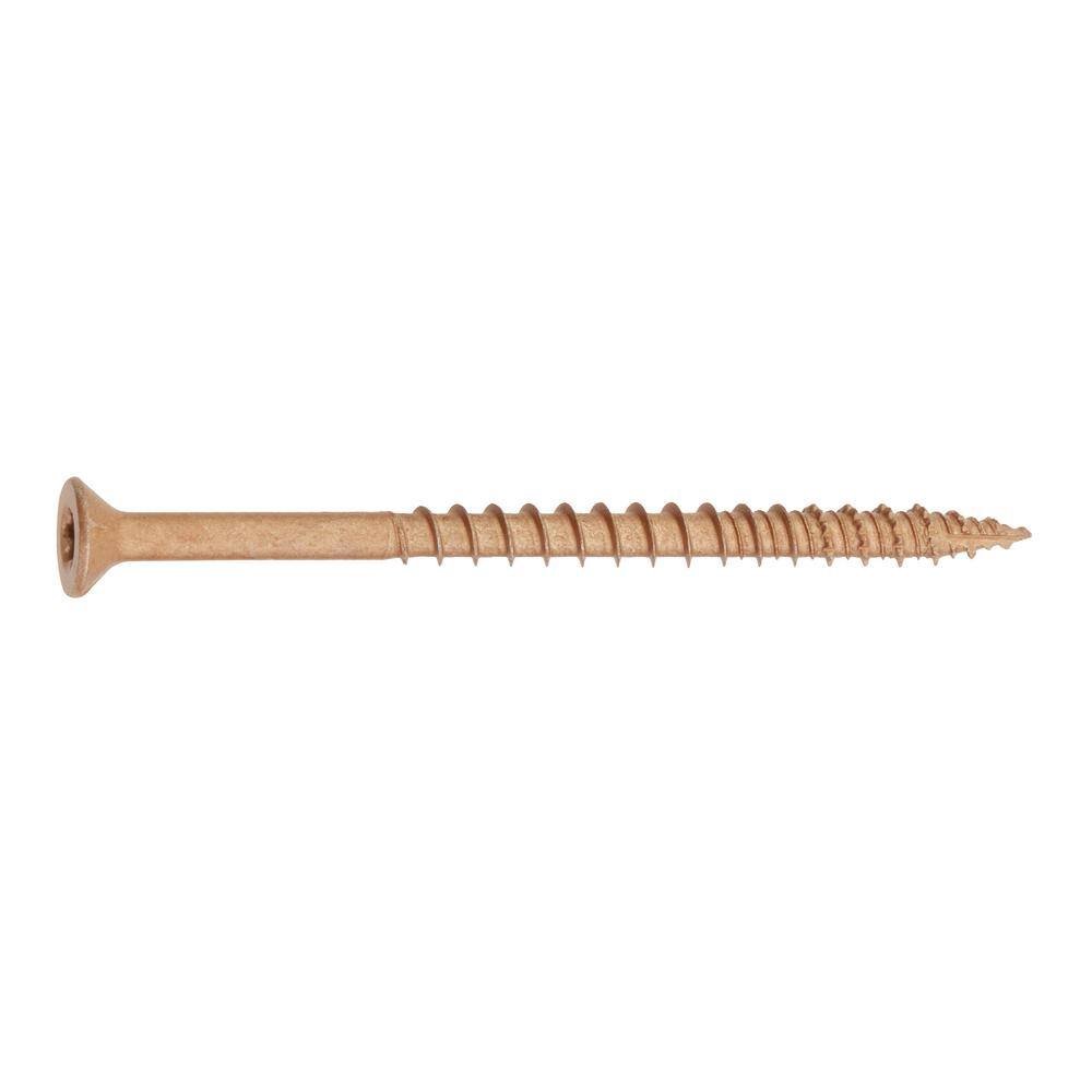 Image of the 2 boxes 10 x 3 in. Brown 6-Lobe Torx Drive Exterior Flat Head Screw (400 Total) by Everbilt, SKU: 2469