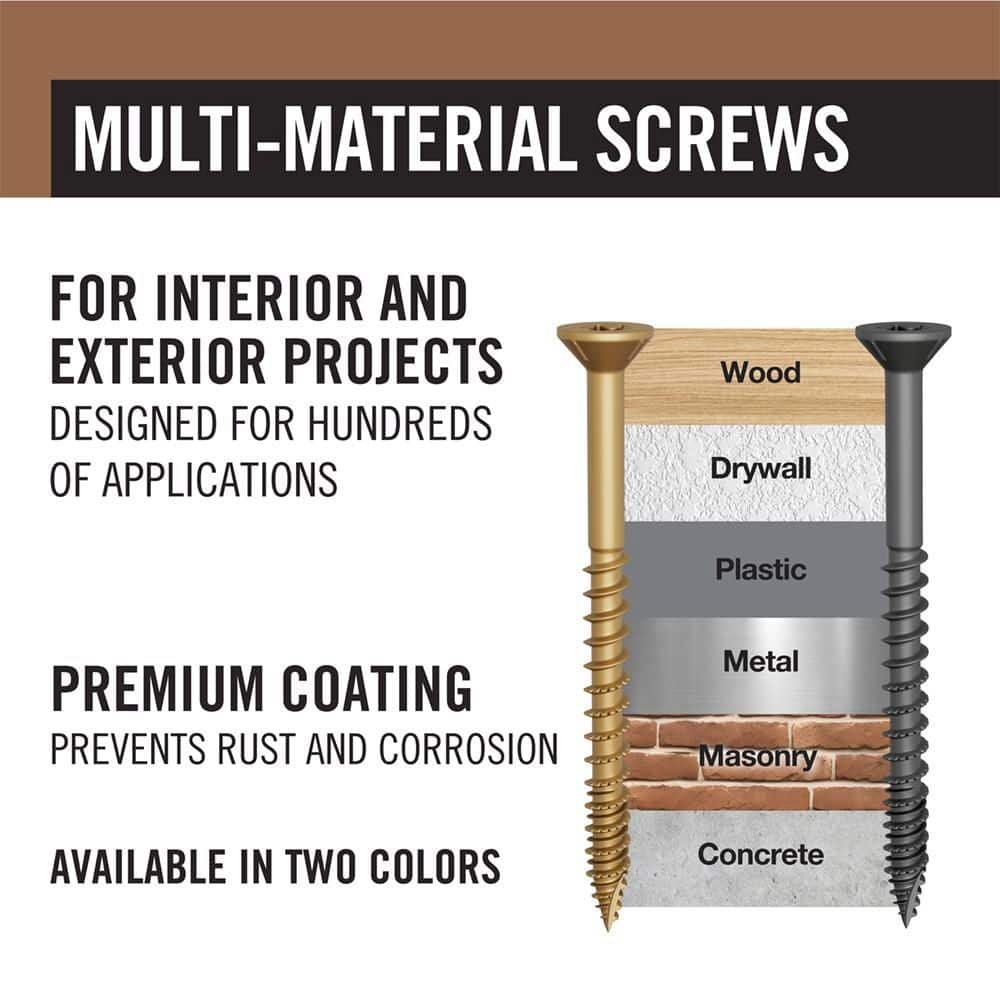 Image of the 2 boxes 10 x 3 in. Brown 6-Lobe Torx Drive Exterior Flat Head Screw (400 Total) by Everbilt, SKU: 2469