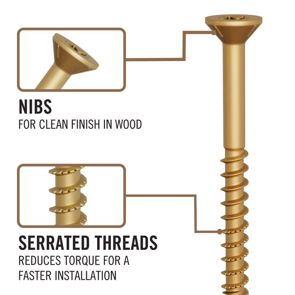 Image of the 2 boxes 10 x 3 in. Brown 6-Lobe Torx Drive Exterior Flat Head Screw (400 Total) by Everbilt, SKU: 2469