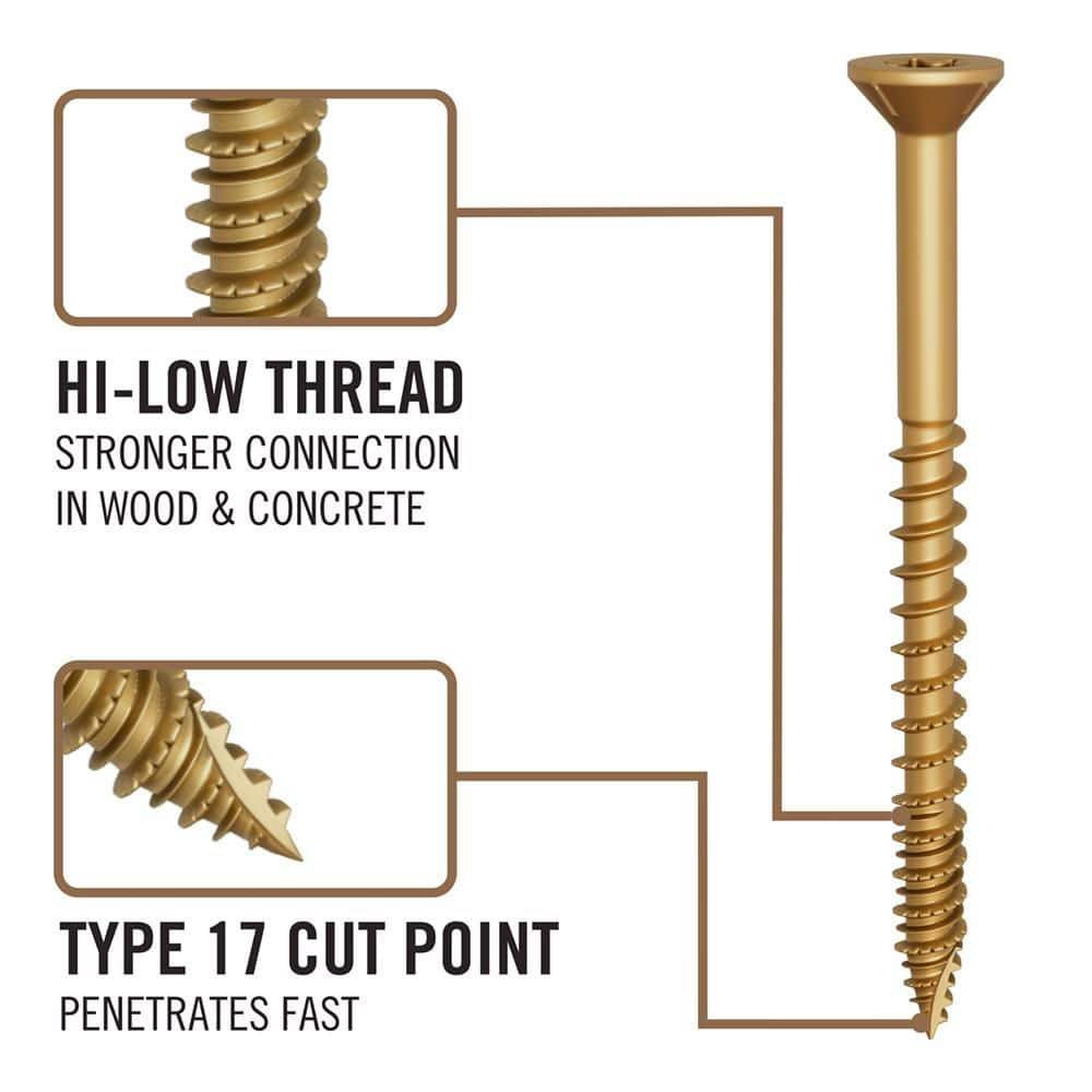 Image of the 2 boxes 10 x 3 in. Brown 6-Lobe Torx Drive Exterior Flat Head Screw (400 Total) by Everbilt, SKU: 2469