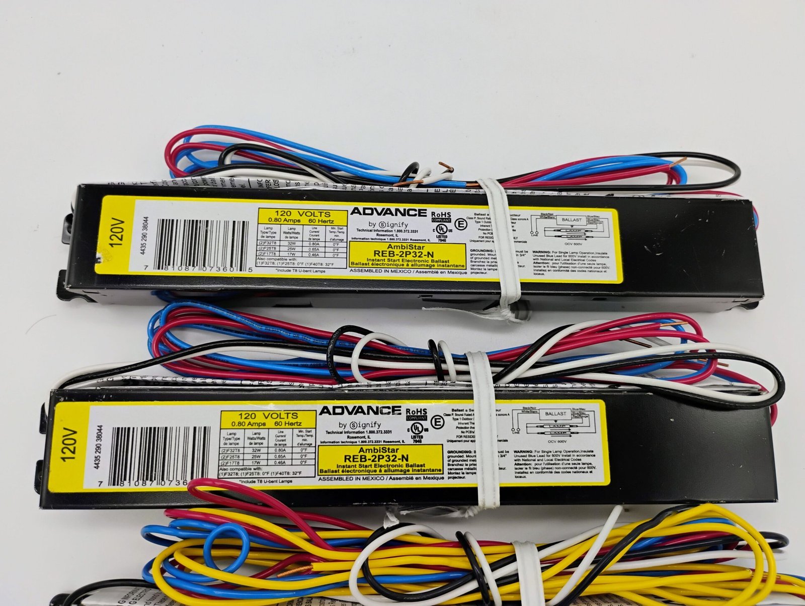 Lot of 4 Philips Advance AmbiStar REB-4P32-SC/REB-2P32-N 120V Electronic Ballast - Image 3