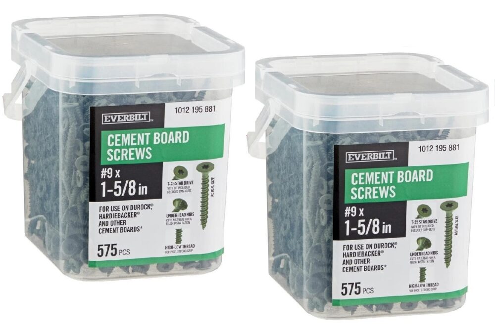 (2) #9 x 1-5/8 in. Ribbed Flat Head T25 Star Drive Cement Board Screw (575-Pack) - Image 2