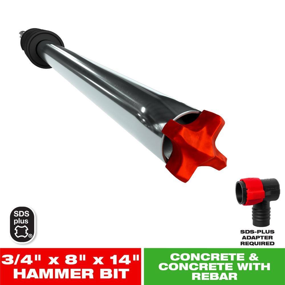 Image of the AMPED Rebar Demon 3/4 in. x 8 in. x 14 in. SDS-Plus 4-Cutter Full Carbide Head Dust Extraction Hammer Drill Bit by DIABLO, SKU: 2108-Diab-3/4-171928