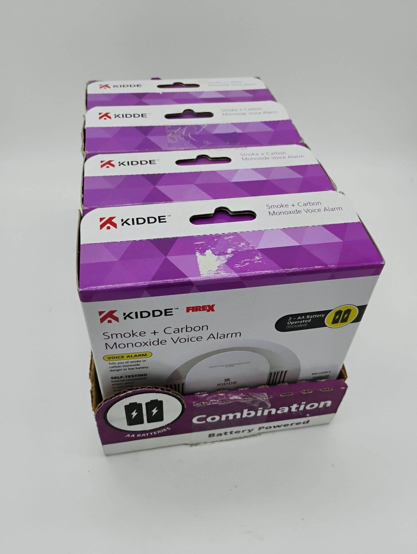 (4)Kidde Firex AA Battery Powered Smoke and Carbon Monoxide Detector