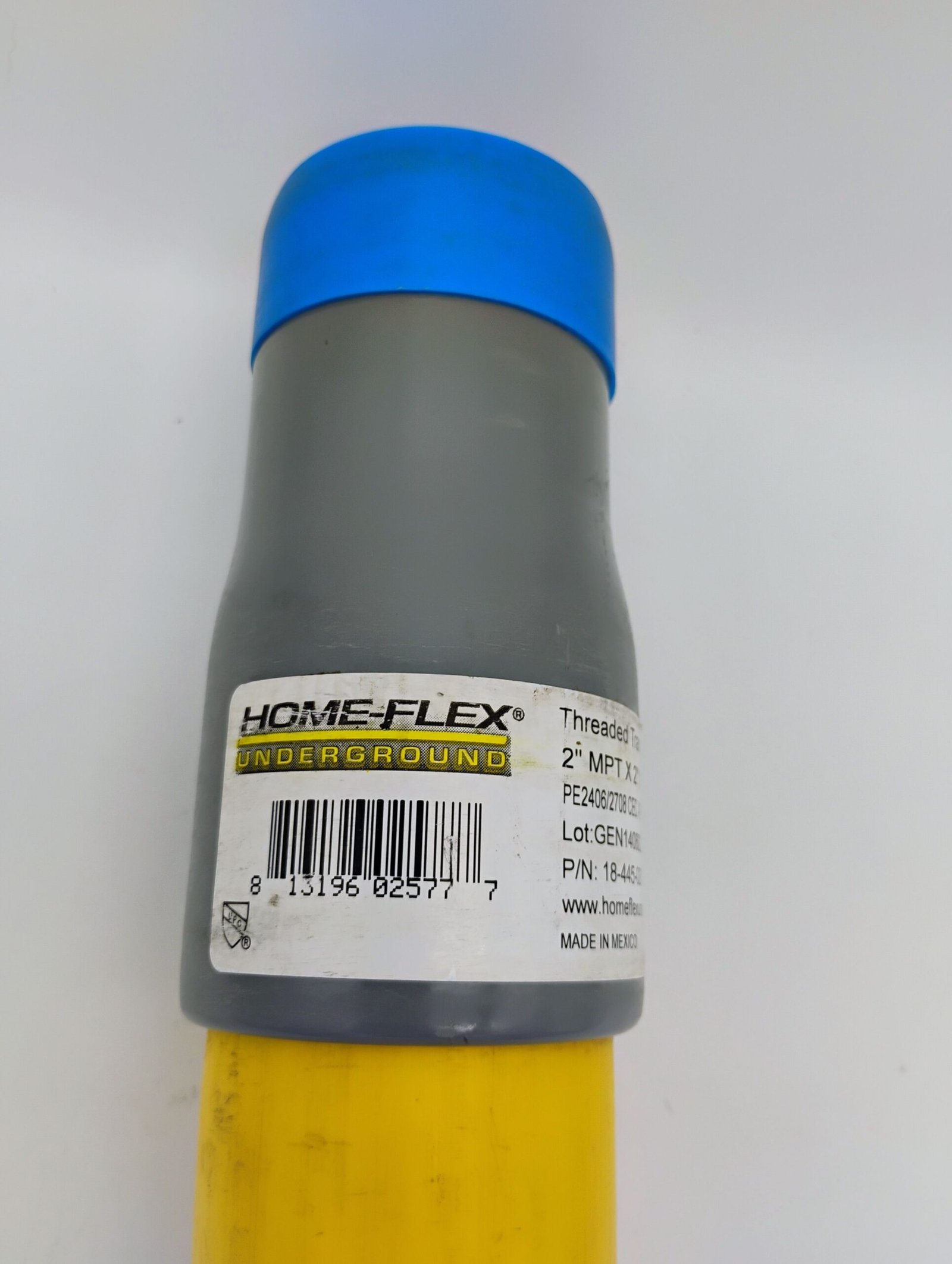 1-1/2 in. IPS Poly DR 11 to 1-1/2 in. MIP Underground Yellow Poly Gas Transition - Image 5