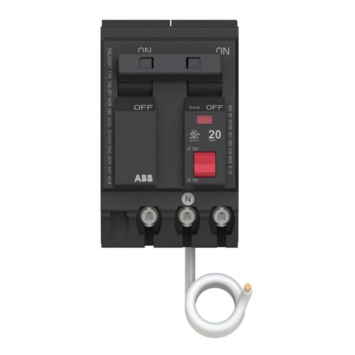 ABB 20 Amp Double Pole Ground Fault Breaker with Self-Test (THQL2120GFTA)