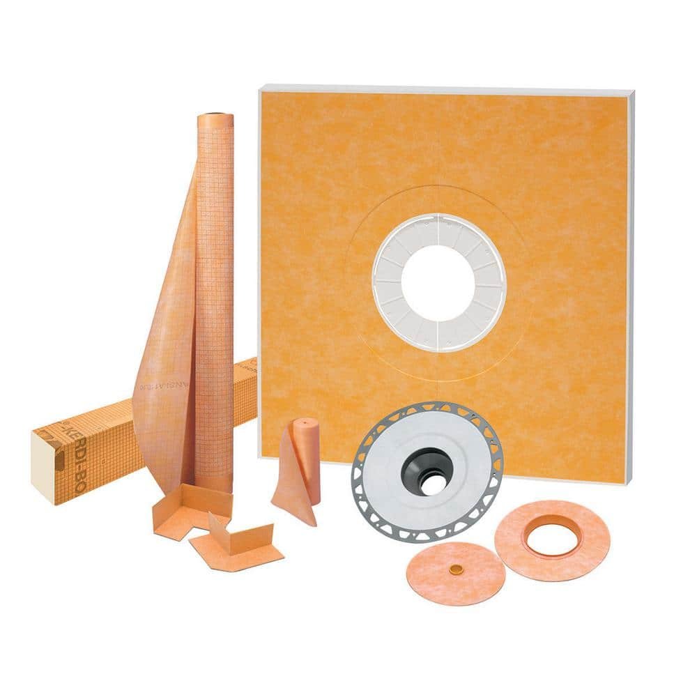 Schluter Kerdi-Shower 48 in. x 48 in. Shower Kit with PVC Flange