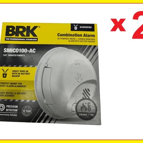 (2)First Alert BRK SMICO100-AC Interconnect Hardwire Smoke/Carbon Monoxide Alarm — main image