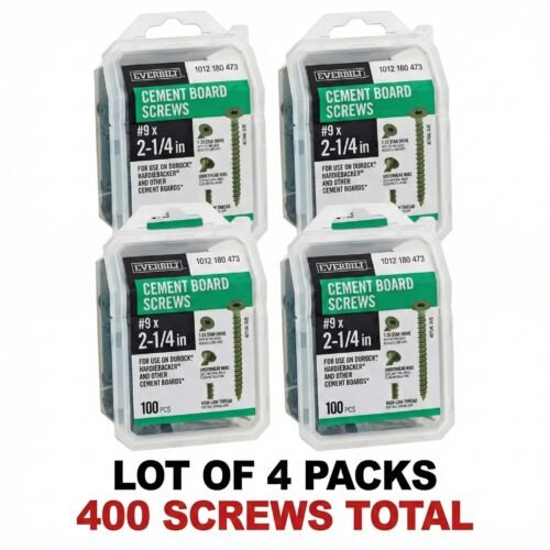 (4) #9 x 2-1/4 in. Ribbed Flat Head T25 Star Drive Cement Board Screw (400-Total) — main image