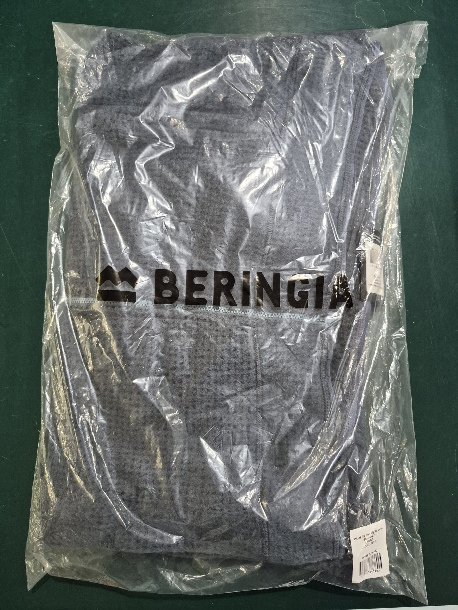 Beringia Men's Wool Air Full Zip Hoody - Blue Gray, Size Large — image 7 of 7