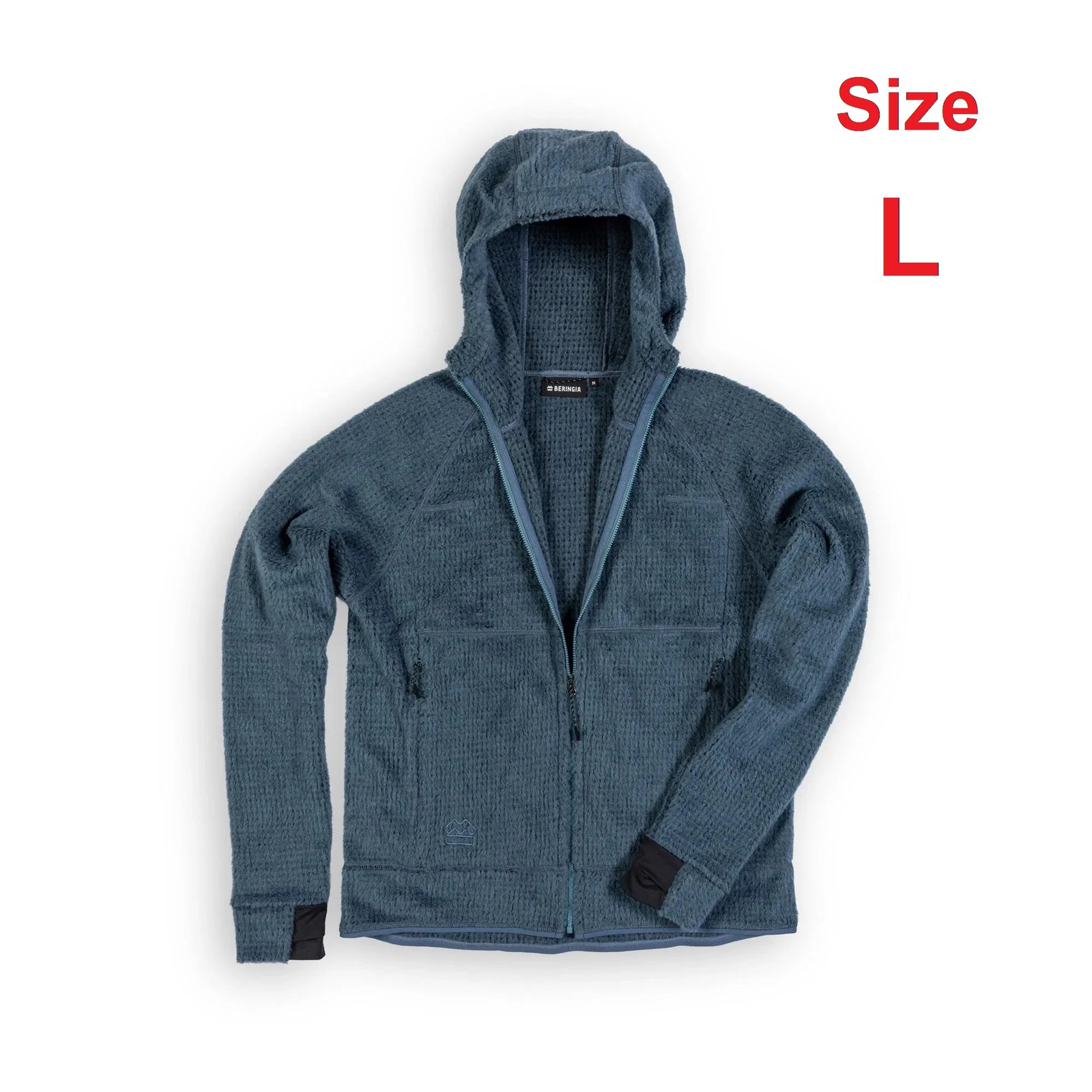 Beringia Men's Wool Air Full Zip Hoody - Blue Gray, Size Large — main image