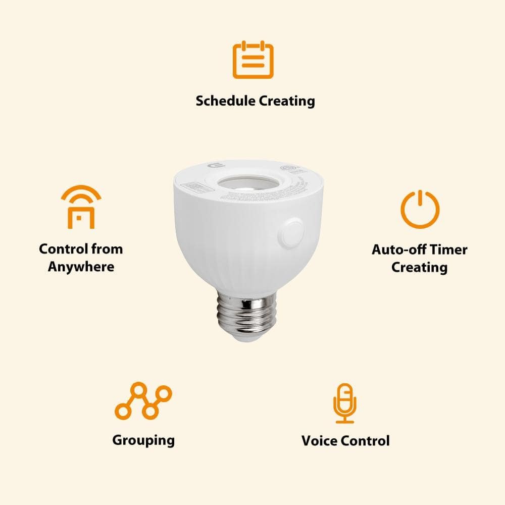 Indoor/Outdoor Screw-Based Lighting Smart Socket Powered by Hubspace - Image 2