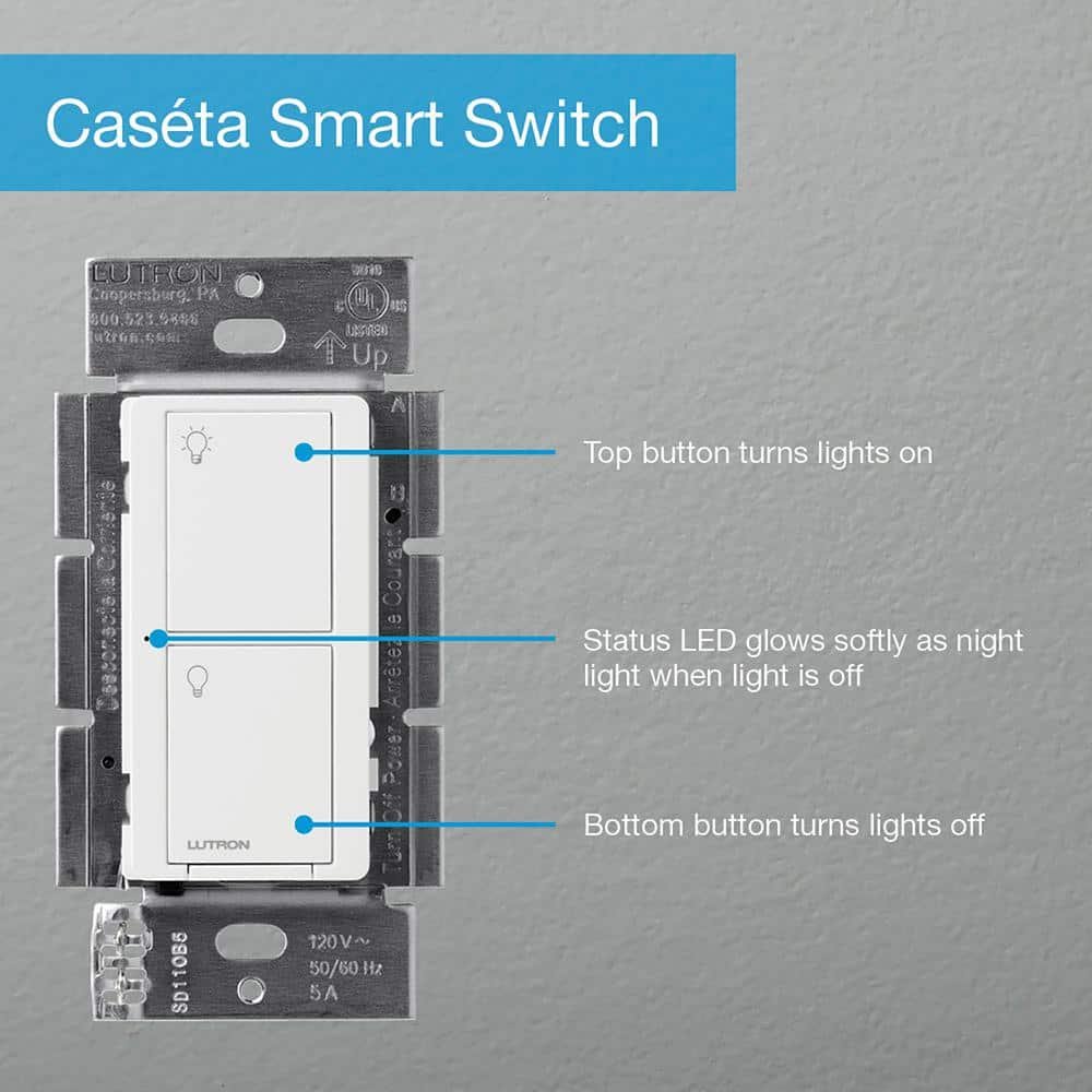 Caseta Smart Switch for All Bulb Types or Fans, 5A, Neutral Wire Required, White (PD-5ANS-WH-R) - Image 15