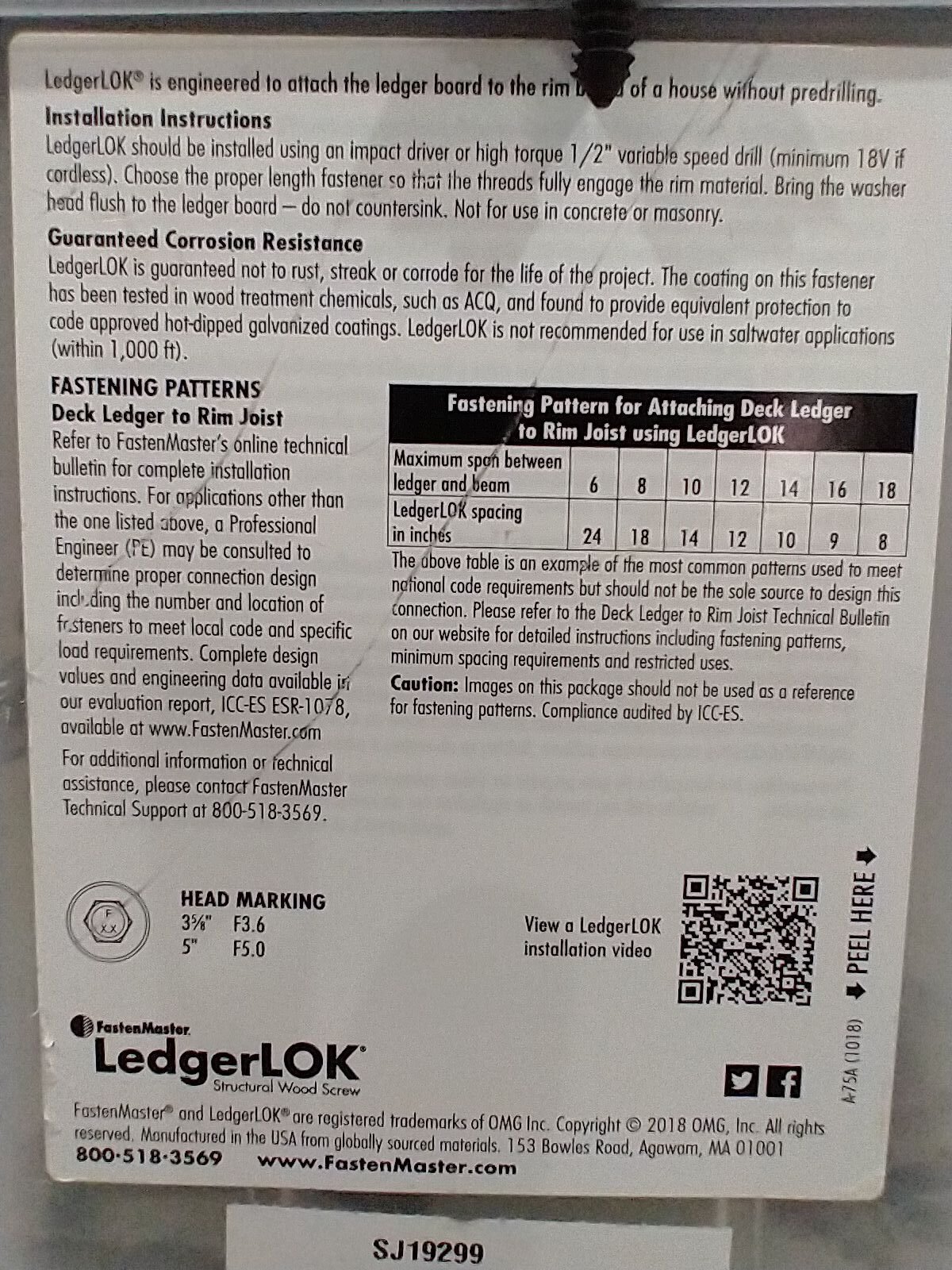 FastenMaster 3-5/8 in. Ledger Board Fasteners (150 per Pack) FMLL358-150 — image 7 of 9