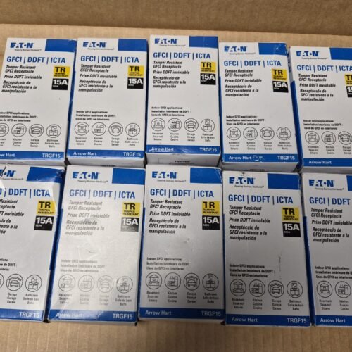 (10) Eaton 15A Tamper Resistant GFCI Receptacle Arrow Hart Model Gf15 TRGF15W — main image